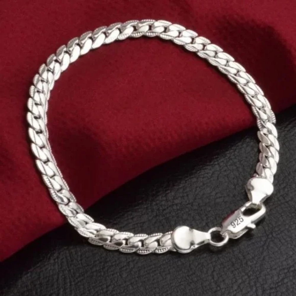 Mens Accessories NEW SILVER 8 CM LONG 925 UNISEX MEN WOMEN BRACELET - Picture 2 of 5